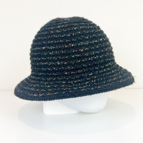 August Hat Company Women’s Black Multicolor Cloche Knit Hat - Picture 2 of 7